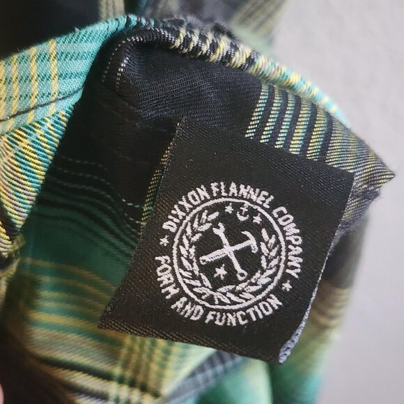 Dixxon Flannel Co Shirt Mens XL Green Black Plaid Mad Scientist Bamboo Button Up - Picture 6 of 10